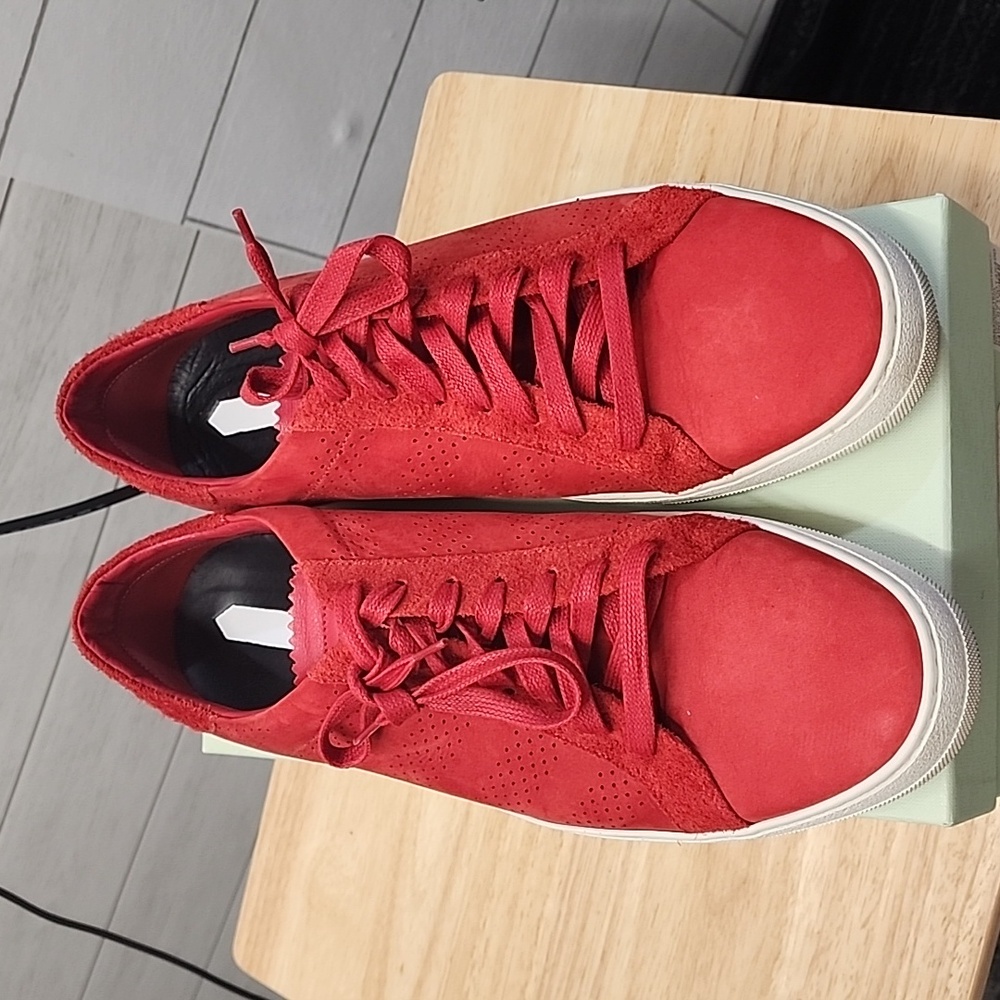 MENS OFF-WHITE NUBUCK RED SNEAKERS